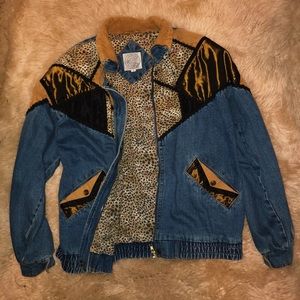 Authentic 1980’s Vintage Bomber Jean Jacket